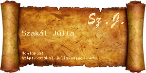 Szakál Júlia névjegykártya