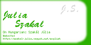 julia szakal business card