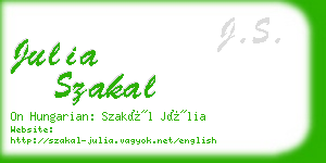 julia szakal business card